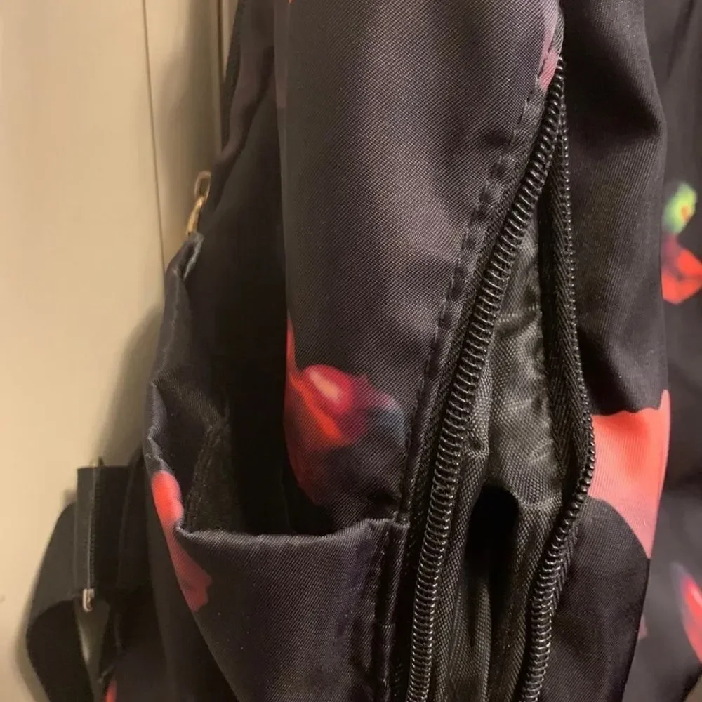 classic backpack and shoulder bag with antitheft design, abstract colors